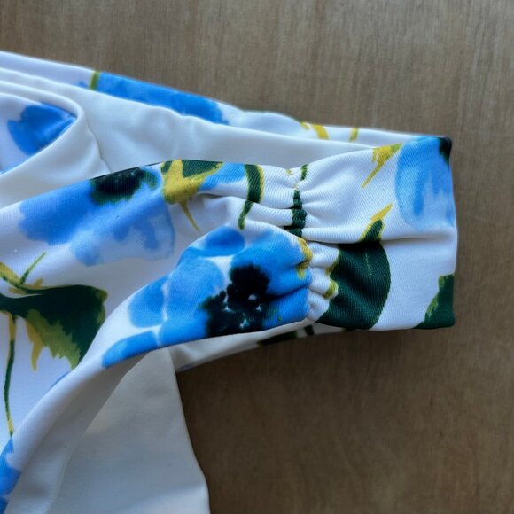 TORI PRAVER CAILA BOTTOM Women’s Ruched Sides Floral Lined Bikini Bottoms sz S - Picture 2 of 6